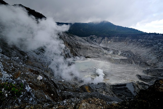 Natural crater landscape in Saudi Arabia